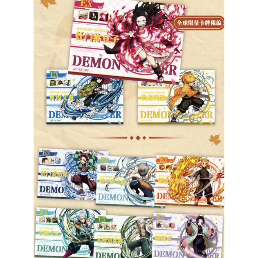 Grosir baru Demon Slayer koleksi kartu Shenka Lnfinite kota Finaleenamel permata kartu bermain Set Anime perdagangan kartu