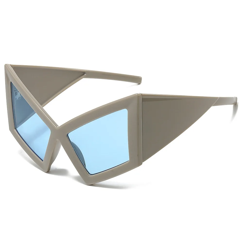 New Fashion Oversized Cat Eye Sunglasses Women Red Shades Uv400 Retro Gradient Men Wide Legs Sun Glasses