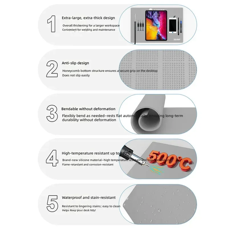 for High Temperature Insulation Pad Mobile Phone Computer Repair Workbench Air Gun Welding Electronic Main Board