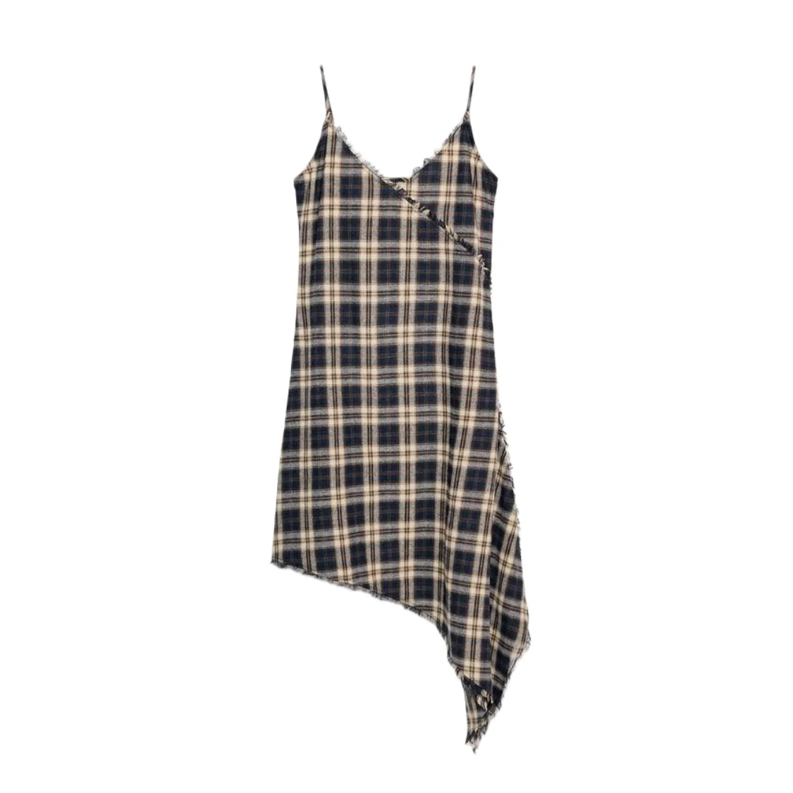 Autunno Inverno Nuove donne Beach Vaion Sle Strato con frange V Ne Plaid asimmetrico Dr Gonna da fata da donna Vestibilità ampia Ci...