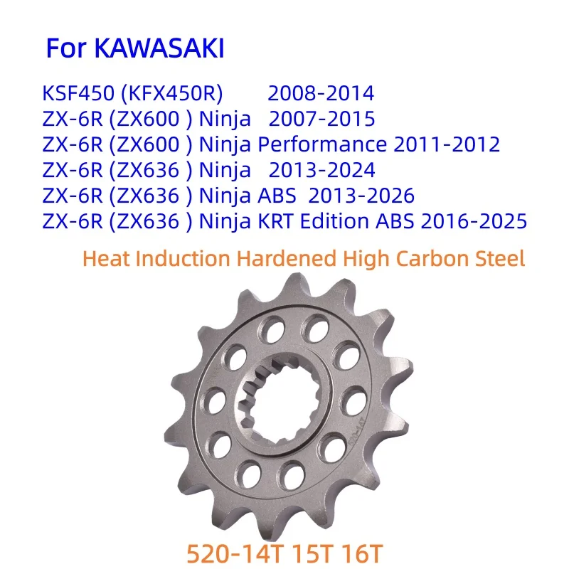 520 Chain Wheel 13T 14T 15T Moto Front Star Gear Sprocket for Kawasaki KSF450 KFX450R ZX-6R ZX6R ZX600 ZX Ninja 600 636 KRT ABS