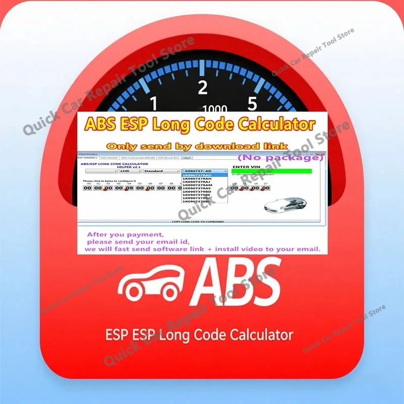 Hot ABS ESP Long Code Calculator for Bo-sch ESP units Changes to Adaptations and Codes VAG VCDS VIN number Suports over 20 Cars