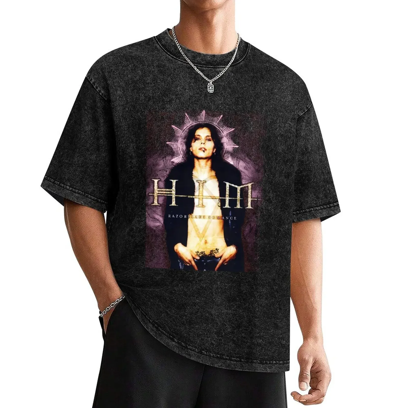 

Him Band Razorblade Romance HQ Heartagram Ville valo T-Shirt customs tees plus sizes vintage clothes mens workout shirts