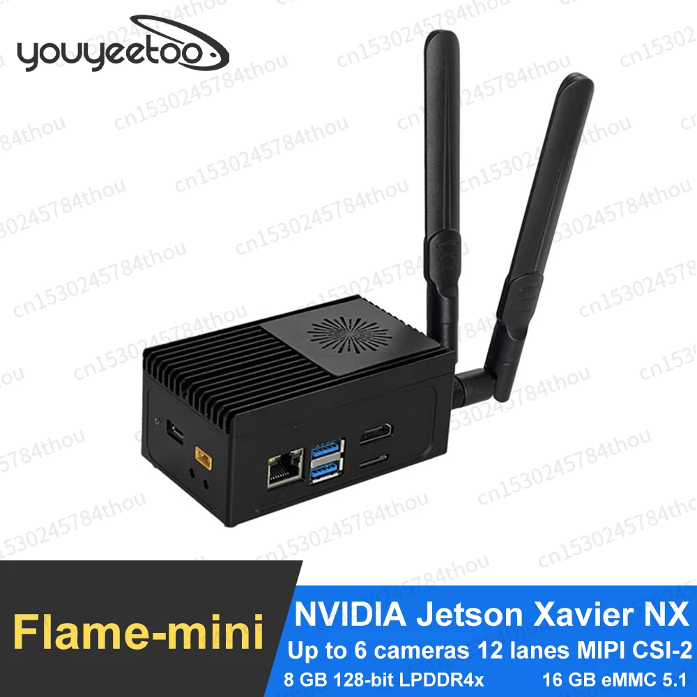 LEETOP Flame NX Box Passive Cooling NVIDIA Jetson Xavier NX 21 TOPS AI Performance Dual Gigabit Ethernet ports Up to 6 cameras