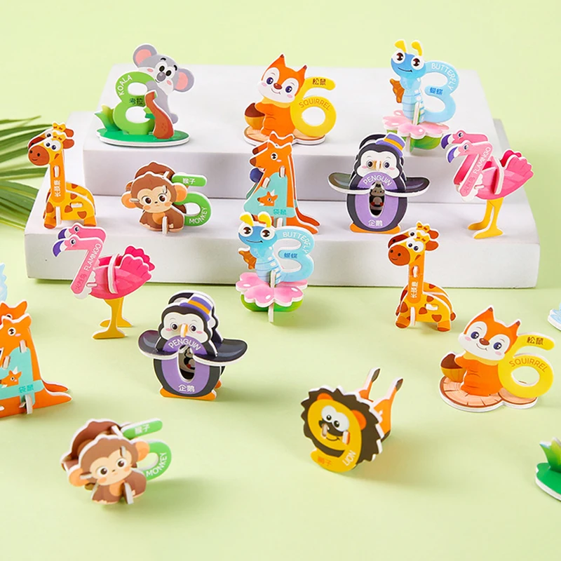20 sztuk zwierzęta kreskówkowe Puzzle piankowe 3D zabawki edukacyjne dla dzieci upominki na przyjęcie urodzinowe prezent dla gości nagrody w klasie Goodie wypełniacze