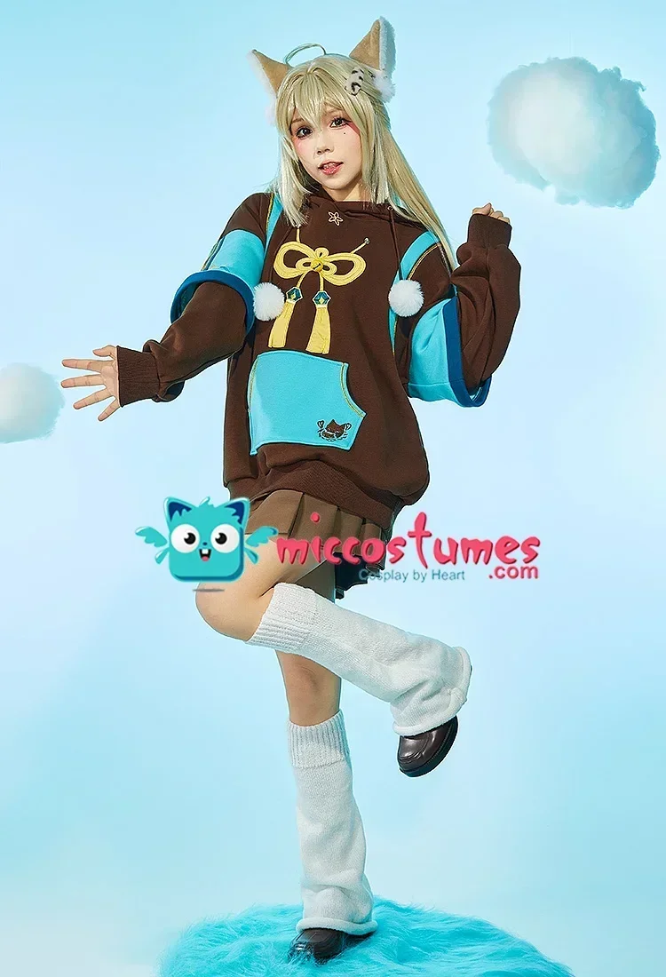 

CosplayMiccostumes Pullover Hoodie with Detachable Bag Design Furry Paw Gloves Kawaii Hooded Sweatshirt