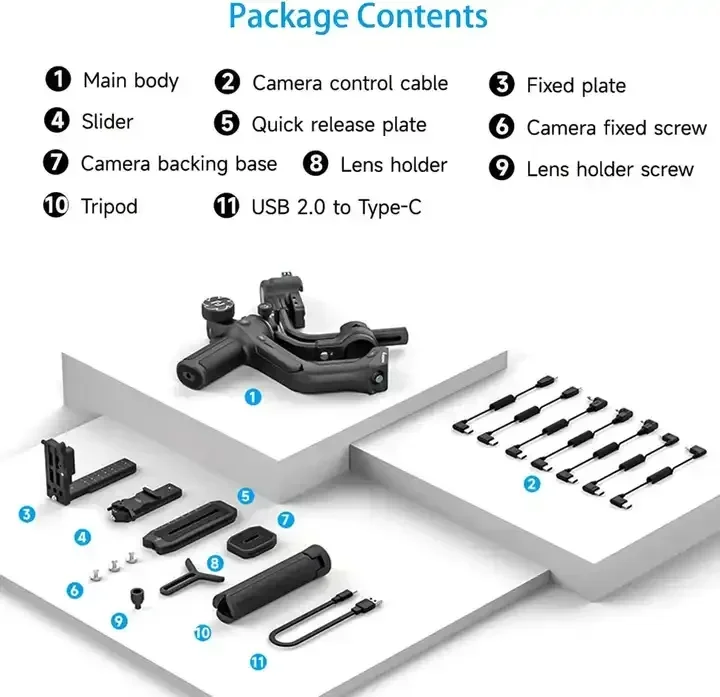 New Feiyu SCORP 2 3-Axis Handheld Gimbal for Camera with Built-in AI Tracking Module & SCORP T-shaped Integrated Handl