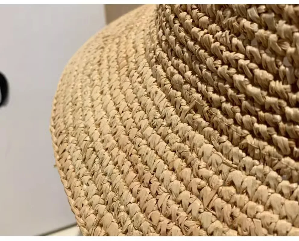 Designer High-quality Raffia Straw Hat Women Summer Beach Sun Hat Female Korean Travel Sun Protection Breathable Fisherman Hat