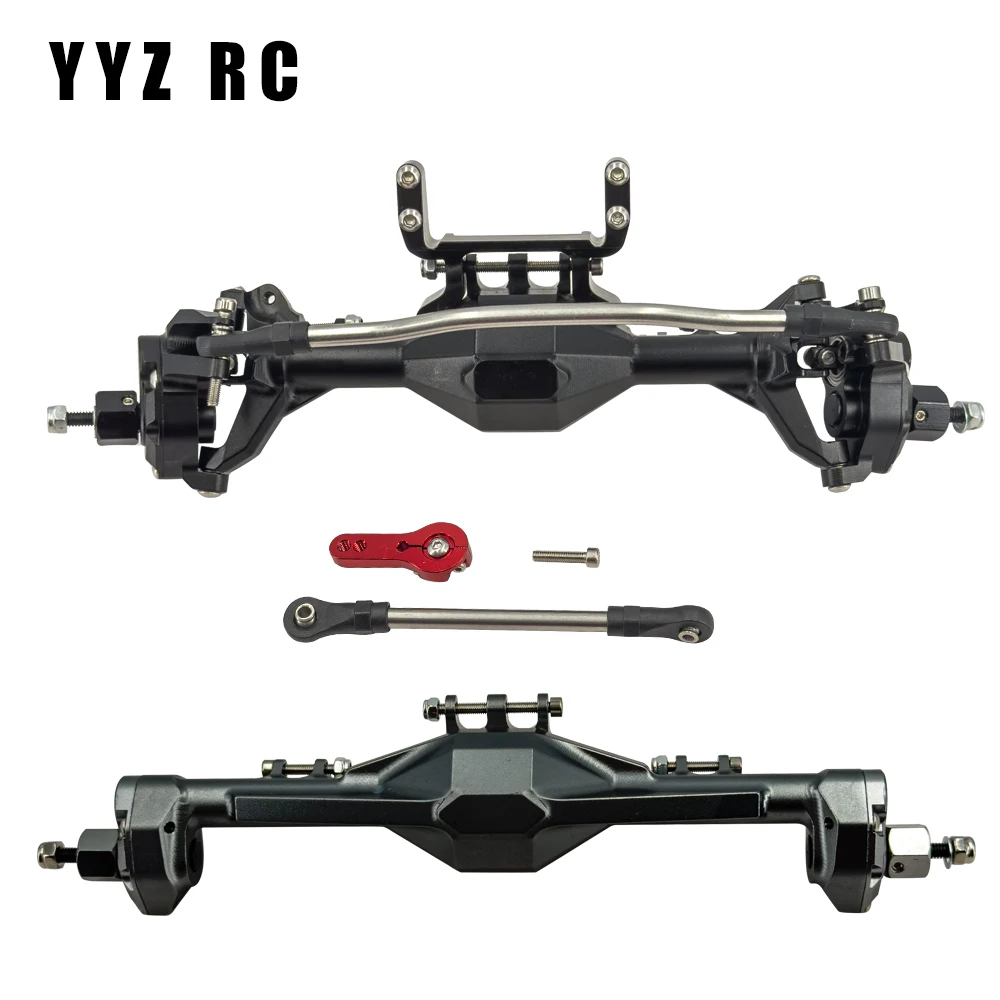 Axial Scx10 ii Axles Set Kit Front And Rear Upgrade Parts Aluminum Metal Extended Wide Accessories For 1/10 Rc Car Crawler 6x6