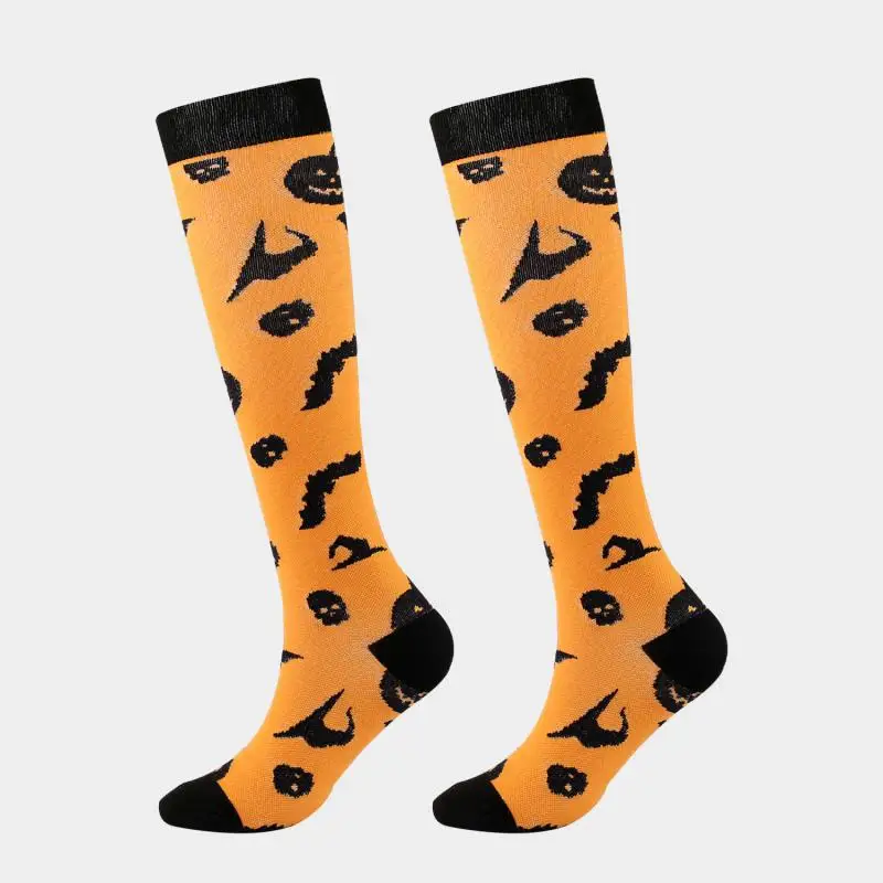 9pair Women Cartoon Pressure Socks Men Halloween Funny Sports Compression Stockings Muscle Running Fitness Pattern New Products
