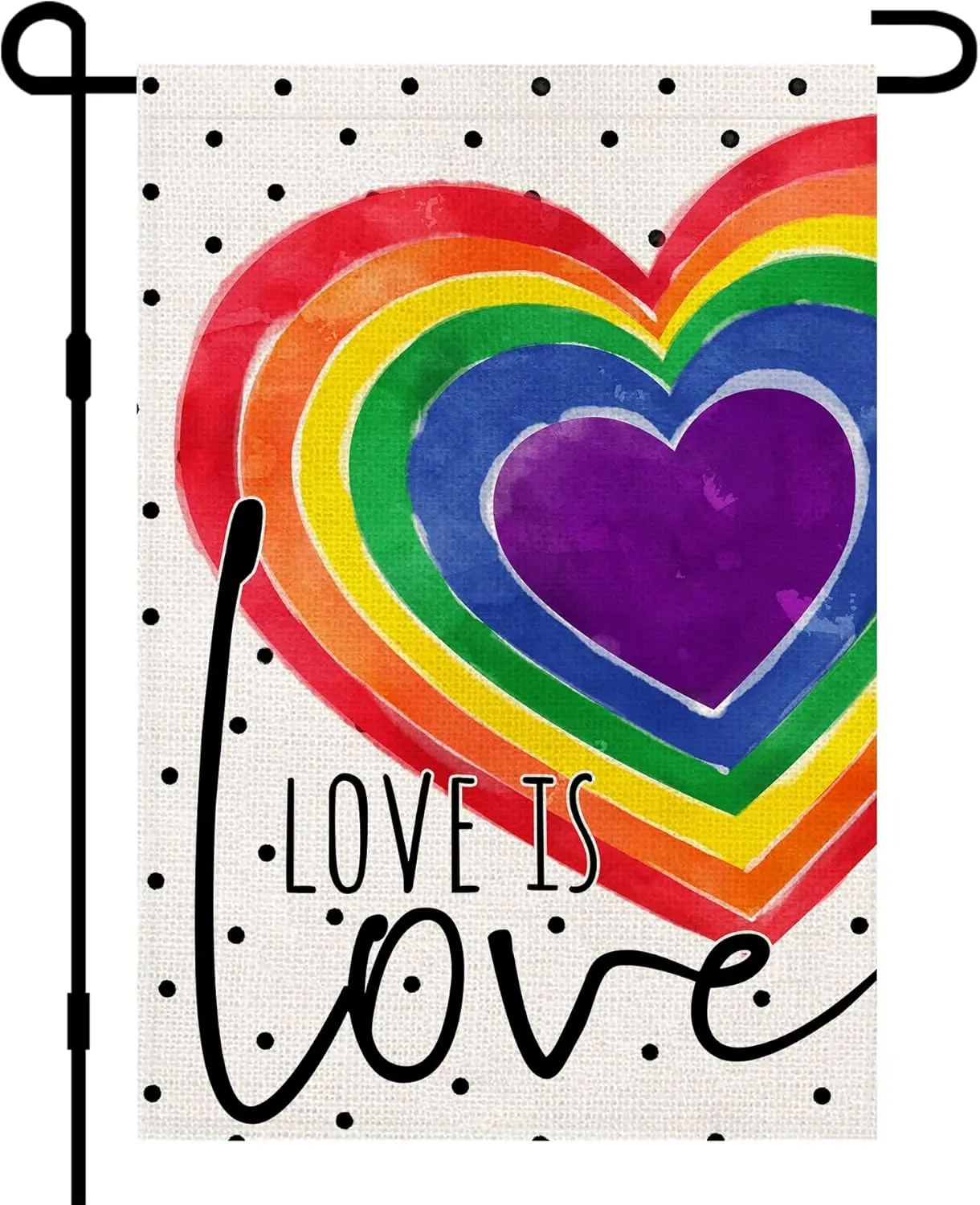 Love Is Love Pride Garden Flag for Outside Burlap 12x18 Inch Double Sided, LGBTQ Rainbow Freedom Small Flags Welcome Yard Ou IIC