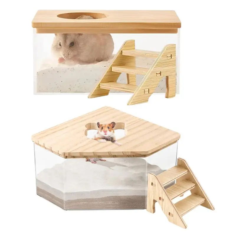 Hamster Sand Bath Box Large Capacity Pet Hamsters Bath Box Gerbil Shower and Digging Room Small Animals Toilet for Balcony