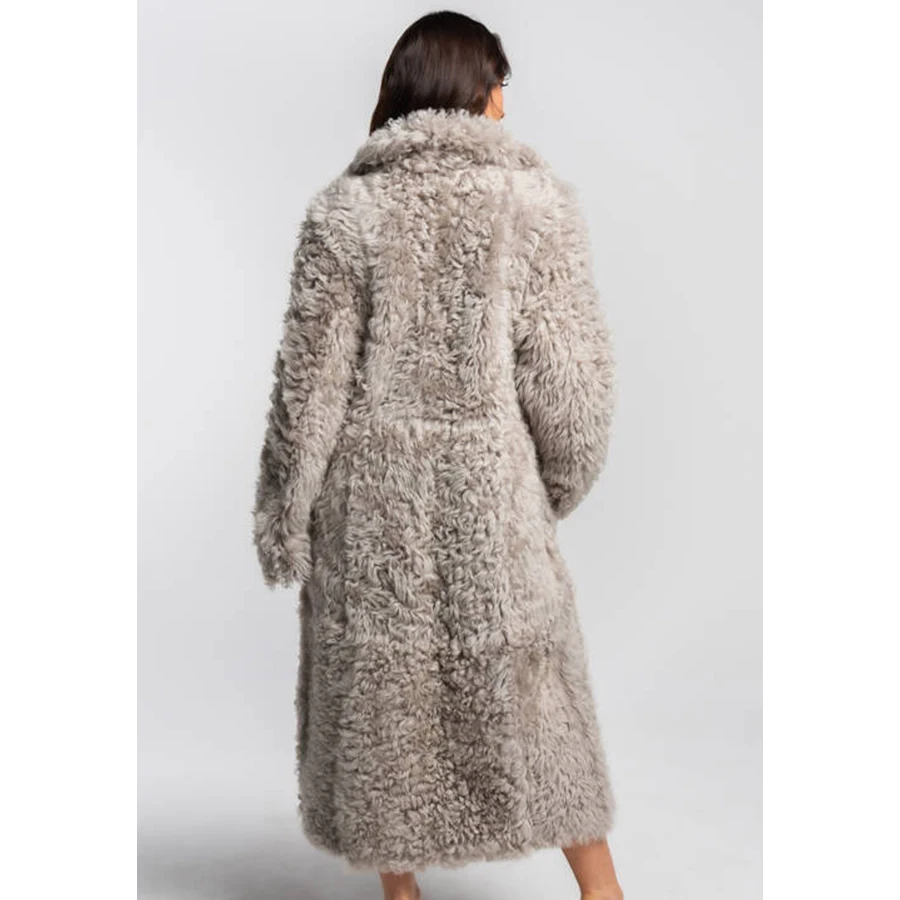 Real Fur Coat Natural Sheepskin Coat Lapel Genuien Lambskin Coats Winter Jackets Women Clothing 2024 New Arrivals