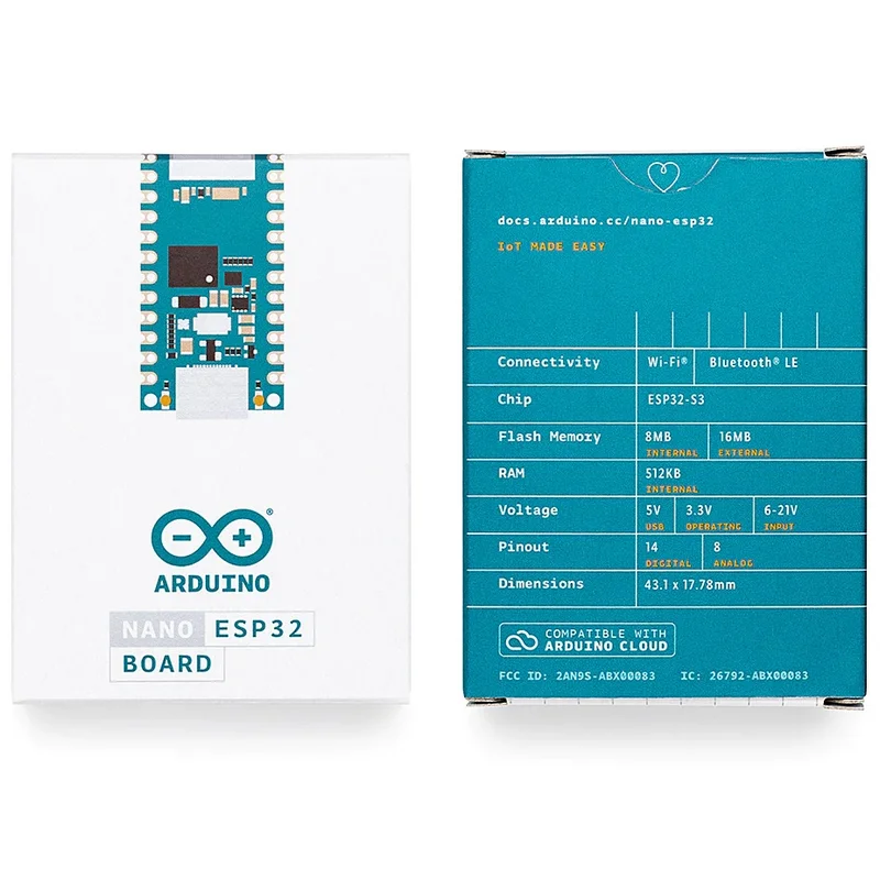 Arduino Nano ESP32 ABX00092 u-blox NORA-W106 ESP32-S3 New original imported from Italy