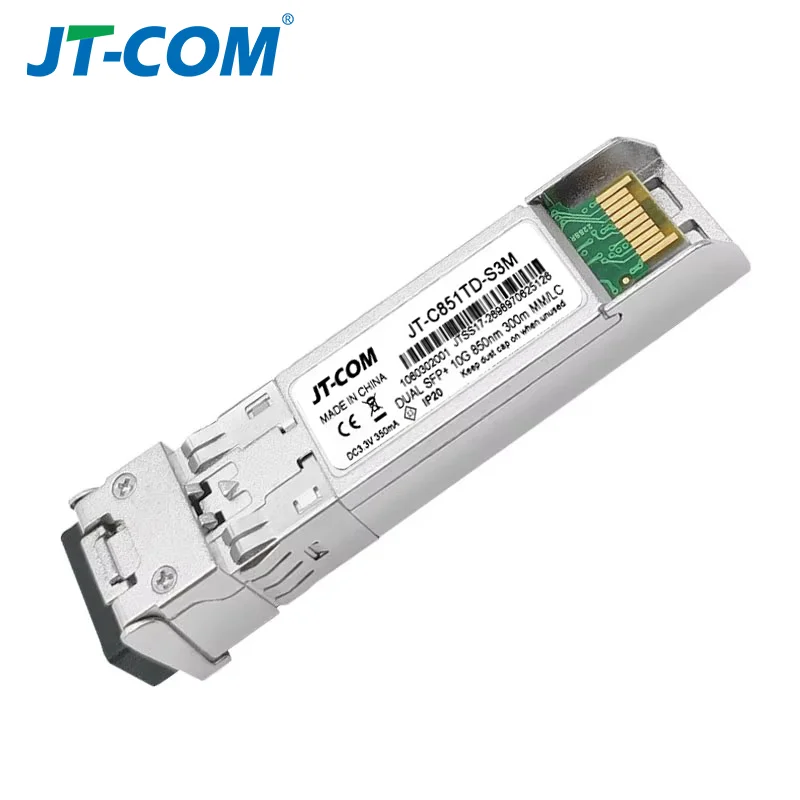 10G SR SFP+ Module Multi-Mode Duplex LC Gigabit 850nm 300m Fiber SFP Transceiver Module Compatible with Cisco/Mikrotik Switch