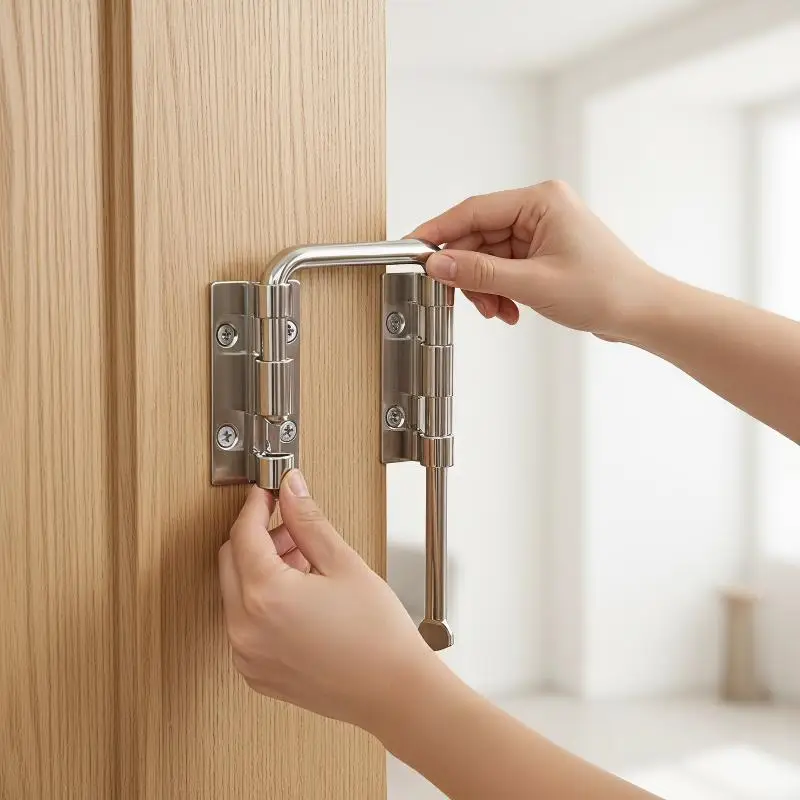 Durable Stainless Steel Door Latch Lock 90 Degree Gate Latch Safety Anti Theft Buckle Hardware