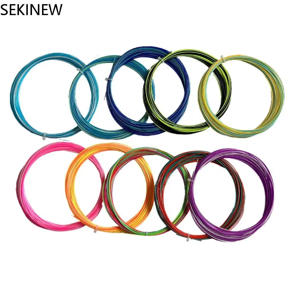 Colorful Rainbow Badminton String Durable Elastic Badminton Racket String Training Strings 0.73mm