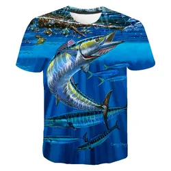 Fishing 2022 New Summer T-shirt Men Women Children 3D Printed T shirts Fashion Tops Boy Girl Kids Summer Short Sleeve Cool Tee