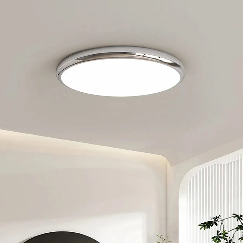 Nordic French Style Ceiling Light Living Room Lamp Round Study Office Simple Bedroom Ultra-Thin Macaron Fixture