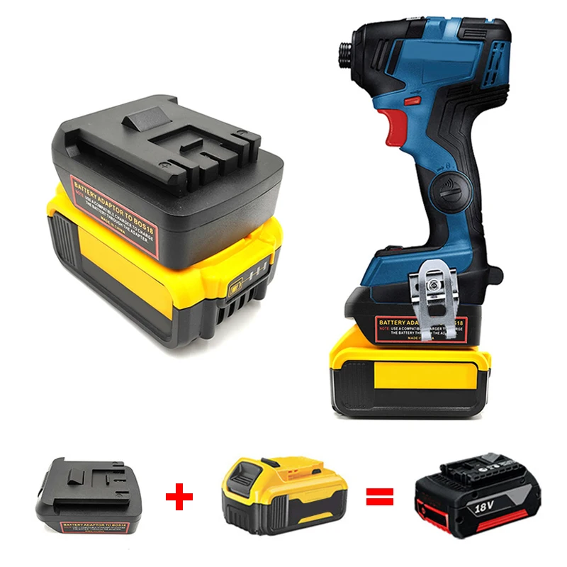 for Dewalt DCB serie 18V 20V Li-ion Battery Convert to Bosch 18V Li-ion Battery Battery Adapter Converter with Charging Function