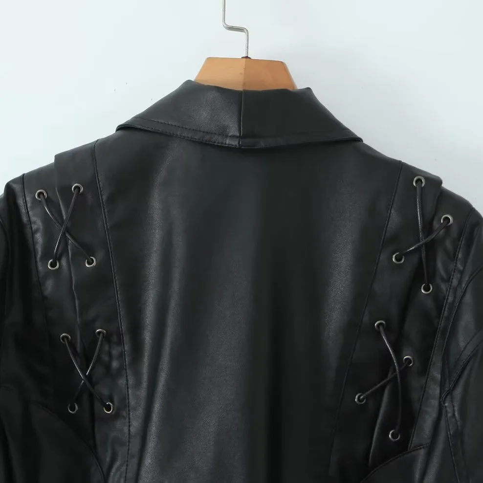 Women's Sweet Cool Motorcycle Jacket Slim Fit Adjustable Cuffs Autumn 2025 Fashionable Biker Coat for Ladies