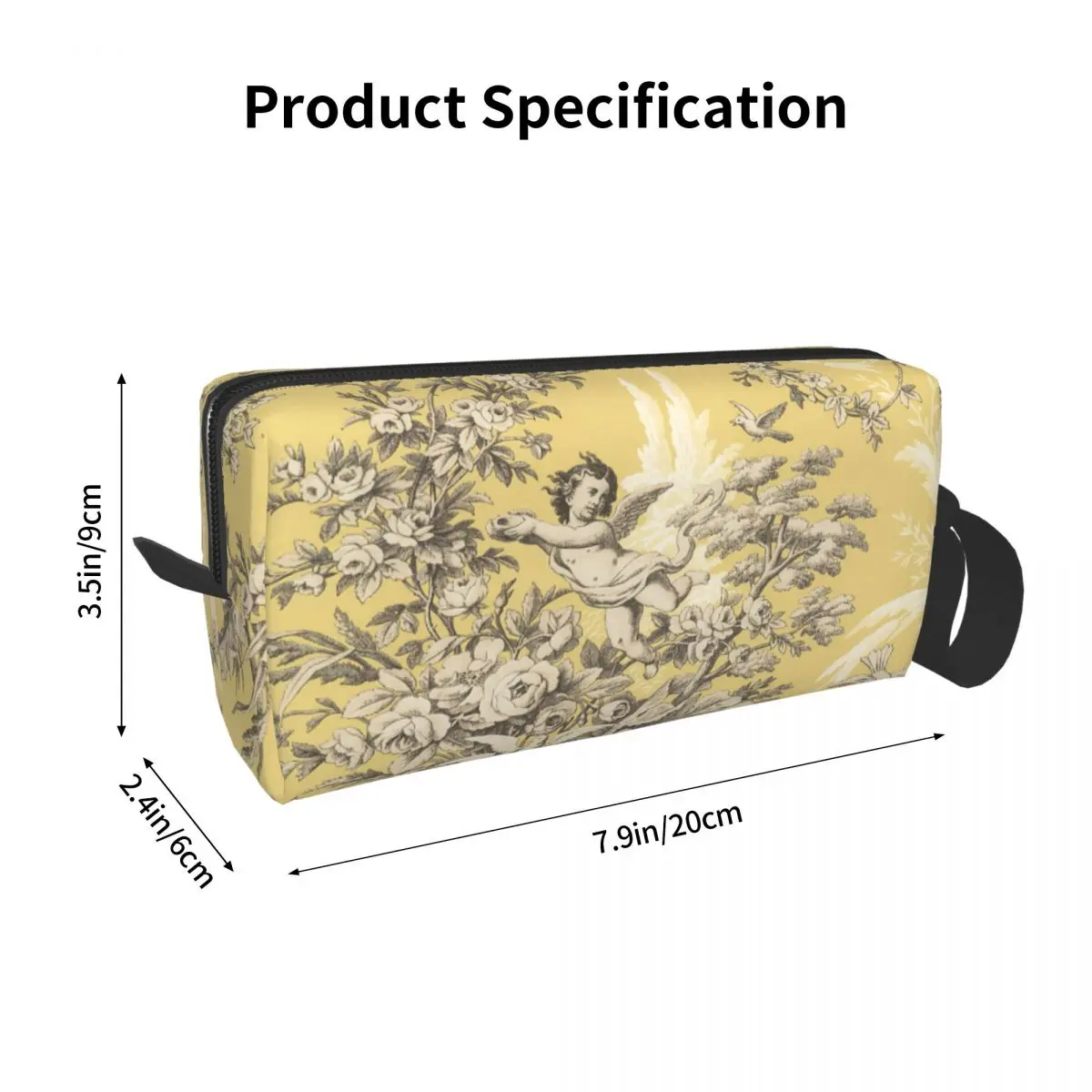 Vintage French Toile De Jouy Toiletry Bag Portable Antique Traditional France Art Cosmetic Makeup Beauty Storage Dopp Kit Box