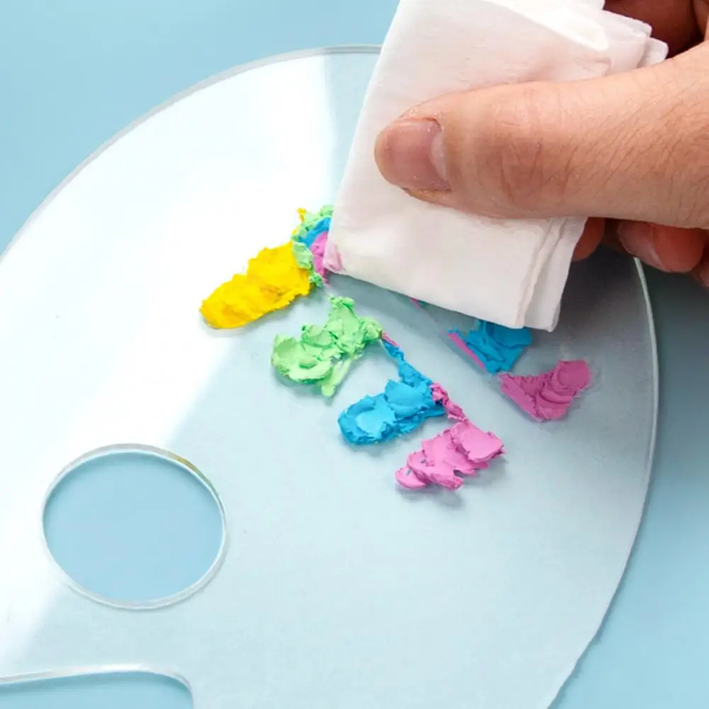 Color Palette Durable Painting Palette Transparent Practical Clear Pigment Mixing Plate with Finger Hole Studio Accessories