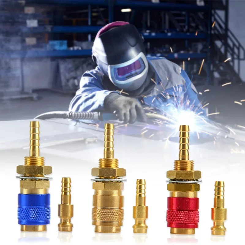 Water Cooled Gas Adapter Quick Connector Fitting For TIG Welding Torch or MIG   Plug M6/M8