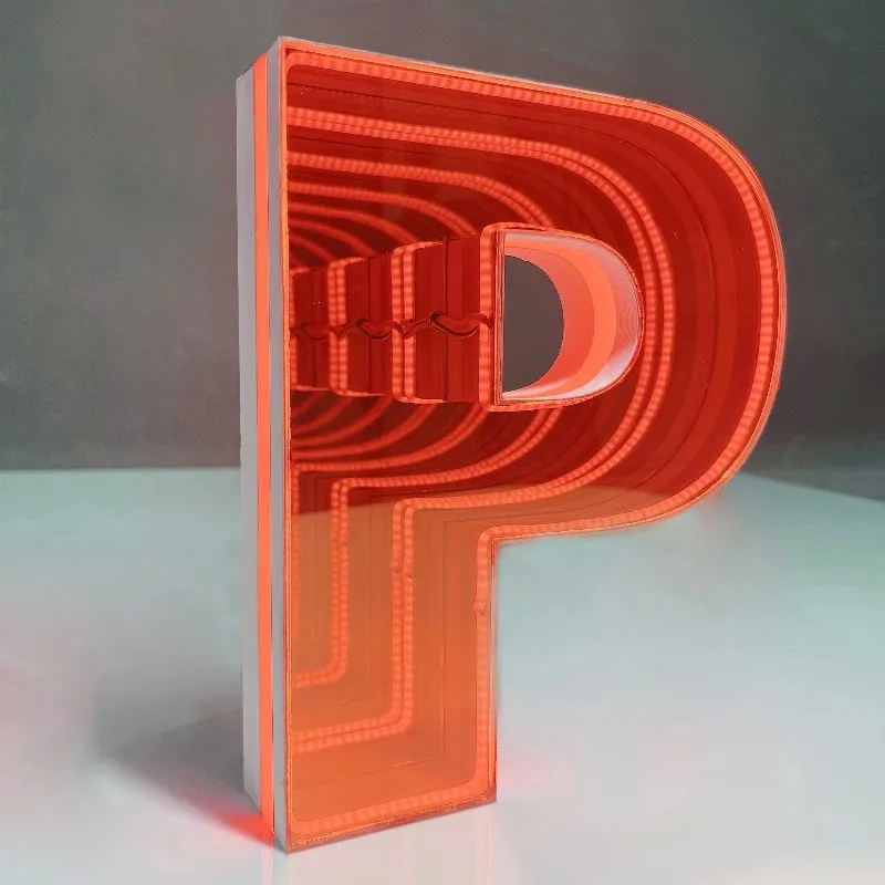 

3D Infinite Mirror LED Custom Letter logo Custom LED Neon Light logo Illuminated Letter Business Sign