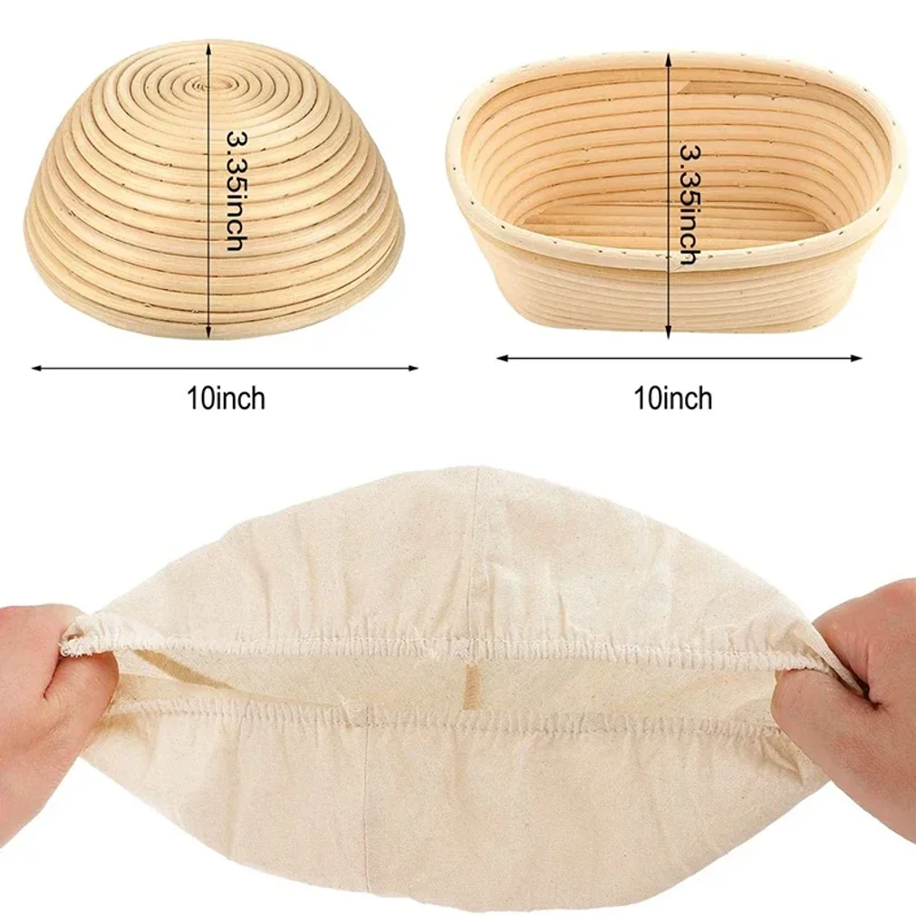 3/6Pcs Bread Basket Liner Cloth Set 10Inch Round Dough Fermentation Cloth Liner Baking Dough Basket Cover DIY Baking Tools