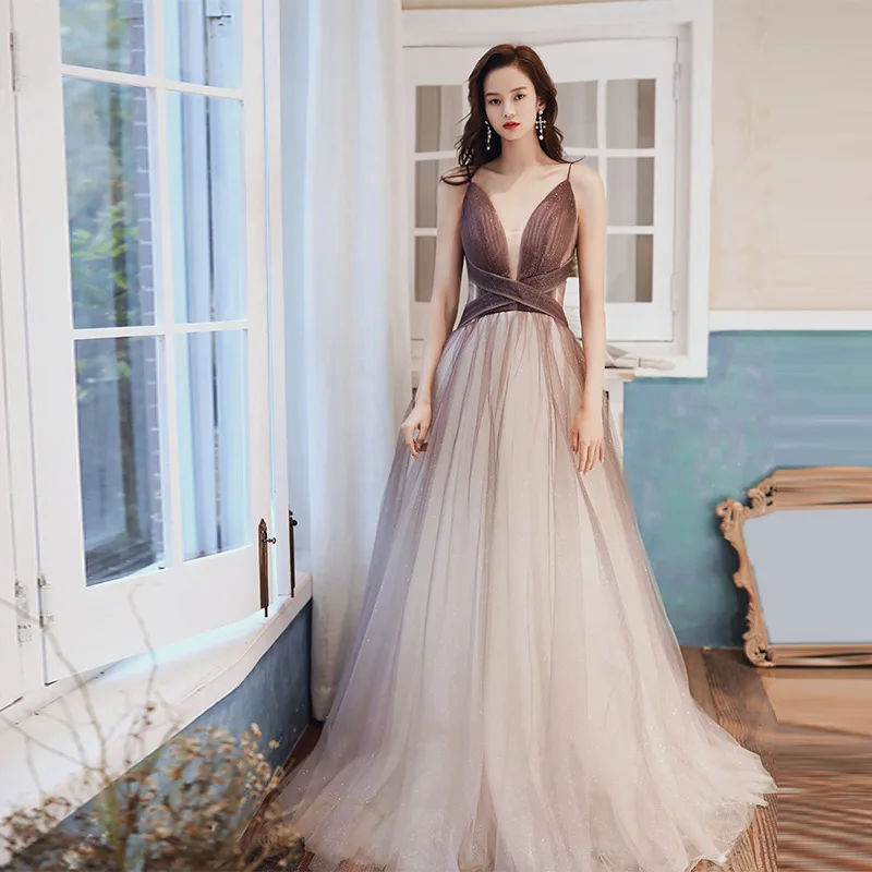 

Banquet Evening Dress, Women's 2026 New Style, Spring Elegance, Annual Meeting Dress, Dreamy Drifting Strap Customization
