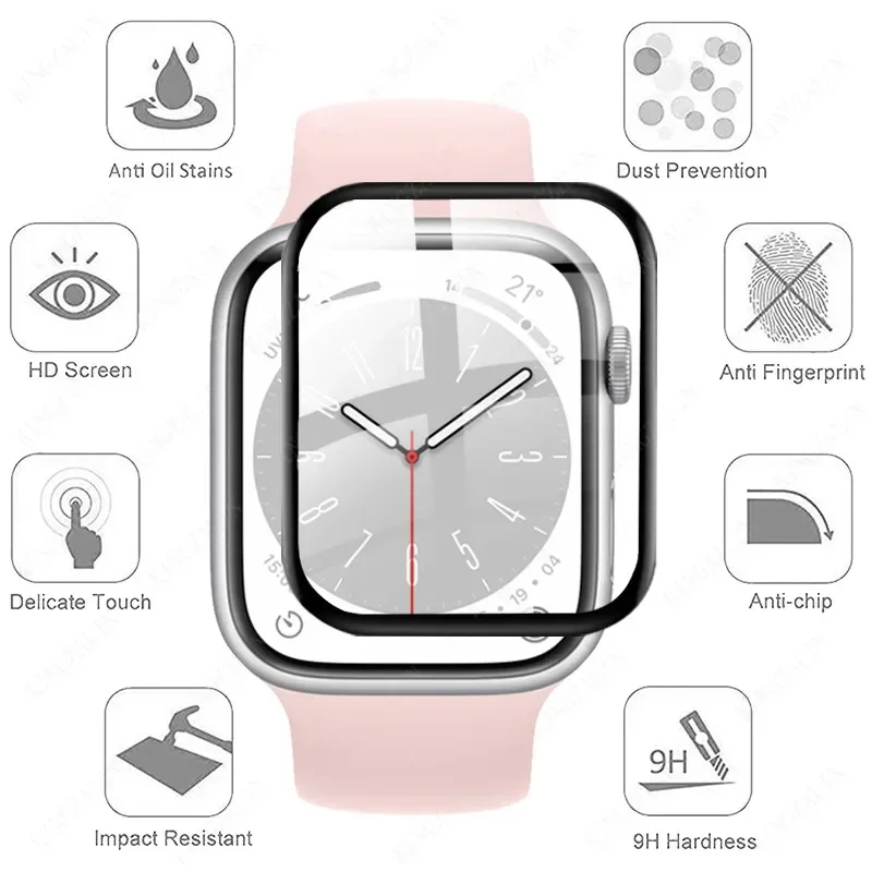 Soft Protector Film For Apple Watch 9 8 7 45mm 41mm Ultra 2 49mm HD Screen Glass Shell Protector iWatch 6 5 4 SE2 44mm 42mm 40mm