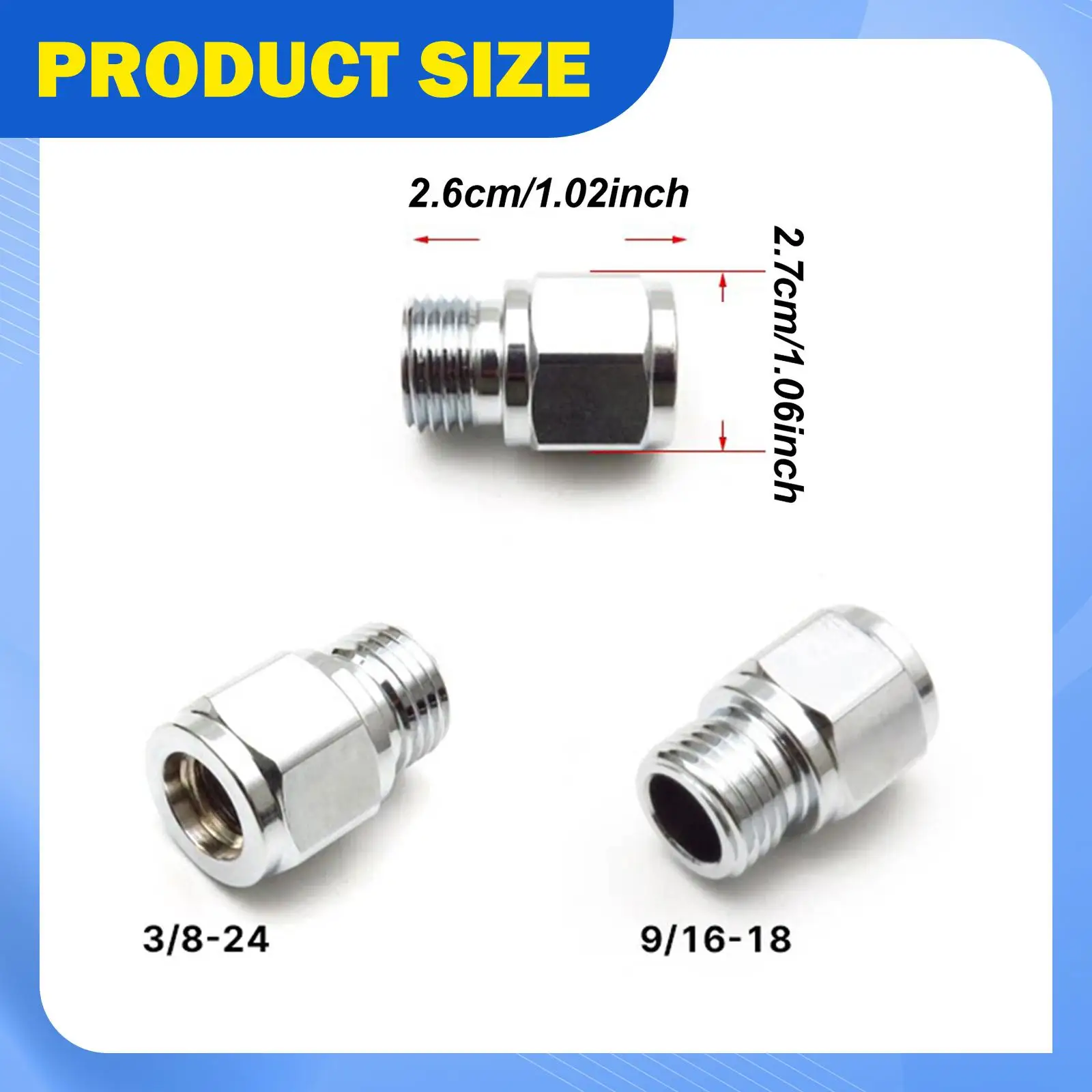 

3/8-24 Female to 9/16-18 Male Adaptor Diving Accessory Lightweight Professional Easy Installation Underwater Sports Accessories