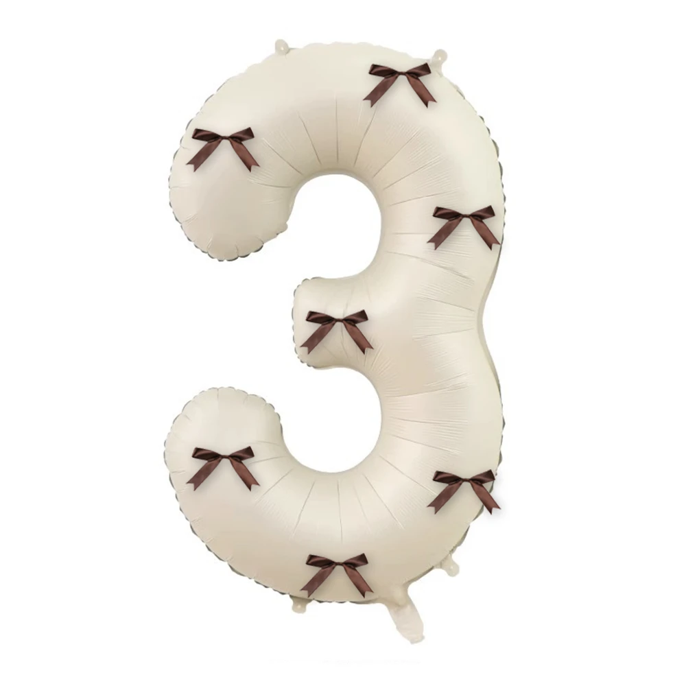 40 بوصة كريم أبيض عدد 0-9 بالونات القوس خمر الديكور الأطفال الكبار حفلة عيد ميلاد لوازم الزفاف احتفالي الديكور #6