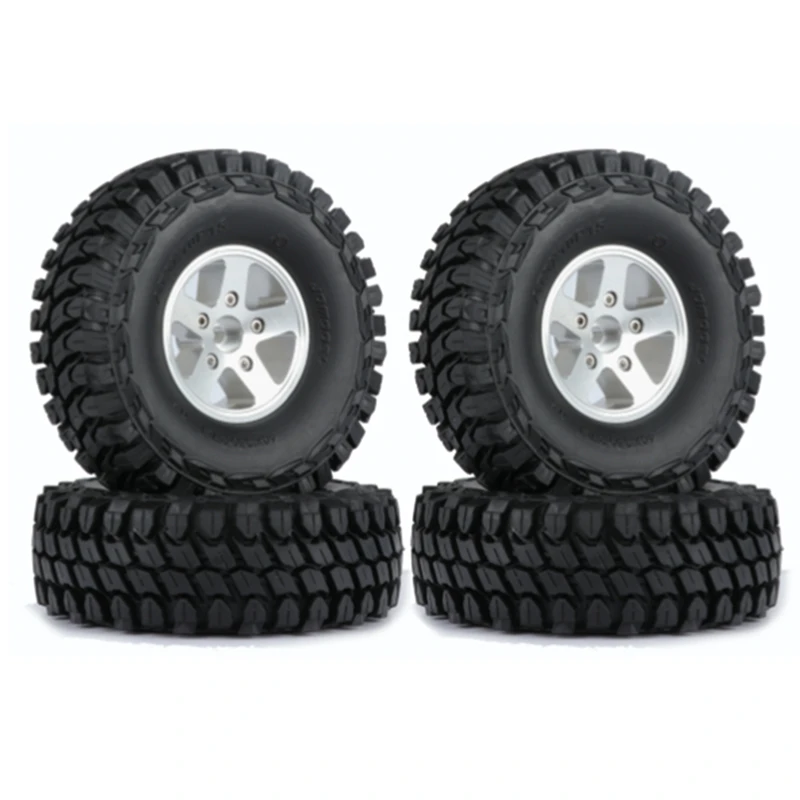 

4Pcs 110Mm Metal 1.9 Beadlock Wheel Rim Rubber Tire Set For 1/10 RC Crawler Car Axial SCX10 Traxxas TRX4 D90 Redcat