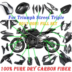 For Triumph Street Triple 765 R RS 2017-2019 2020 2021 Real Dry Carbon Fiber Accessories Fairing Parts Cowls Kits Fenders Cover