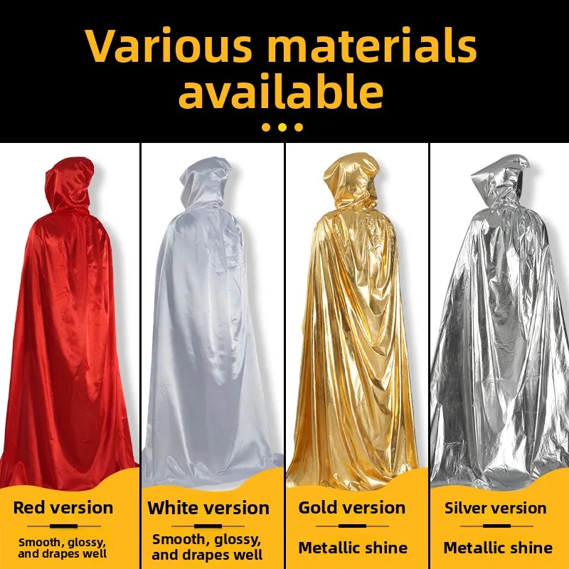 Costume d'halloween pour adultes, Robe dieu de la mort, cape de magicien, vêtements de scène pour jeu de rôle, tissu en Satin, autre femme d'automne 00%