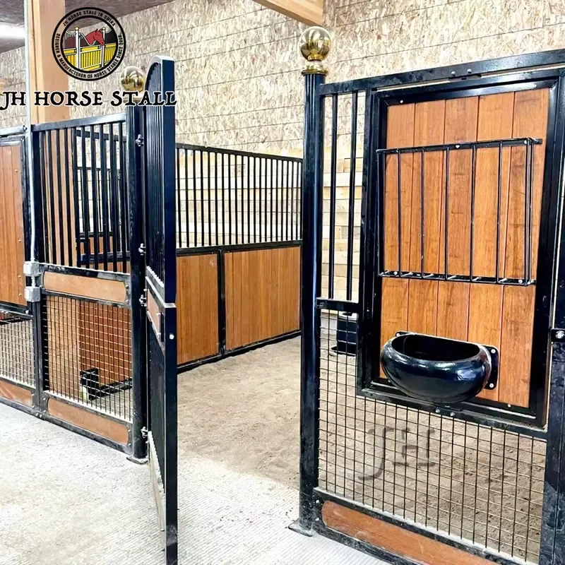 Customized Permanent Bamboo Wooden Equestrian Horse Equipment Doors Box Front Panels Horse Stables Sliding Partitions