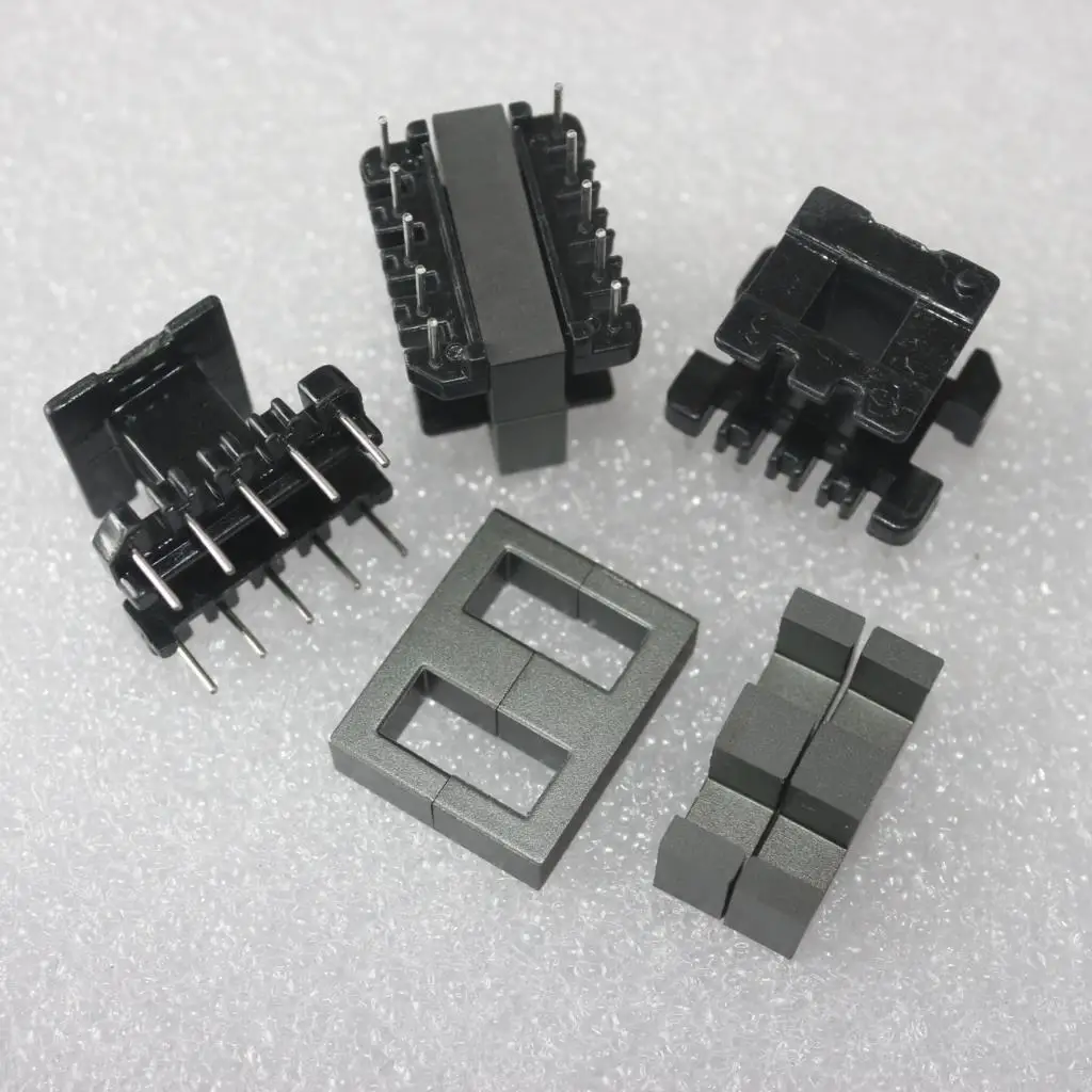 EE Vertical Type Ferrite Magnetic Core Bobbin PC40 Transformer Inductor EE10 EE13 EE16 EE19 EE22 3+3 3+4 4+4 5+5 Pin