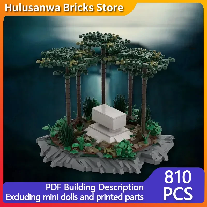 Street View Model MOC Building Bricks White Cemetery In The Forest Modular Technology Gifts Holiday Assemble Children Toys Suit