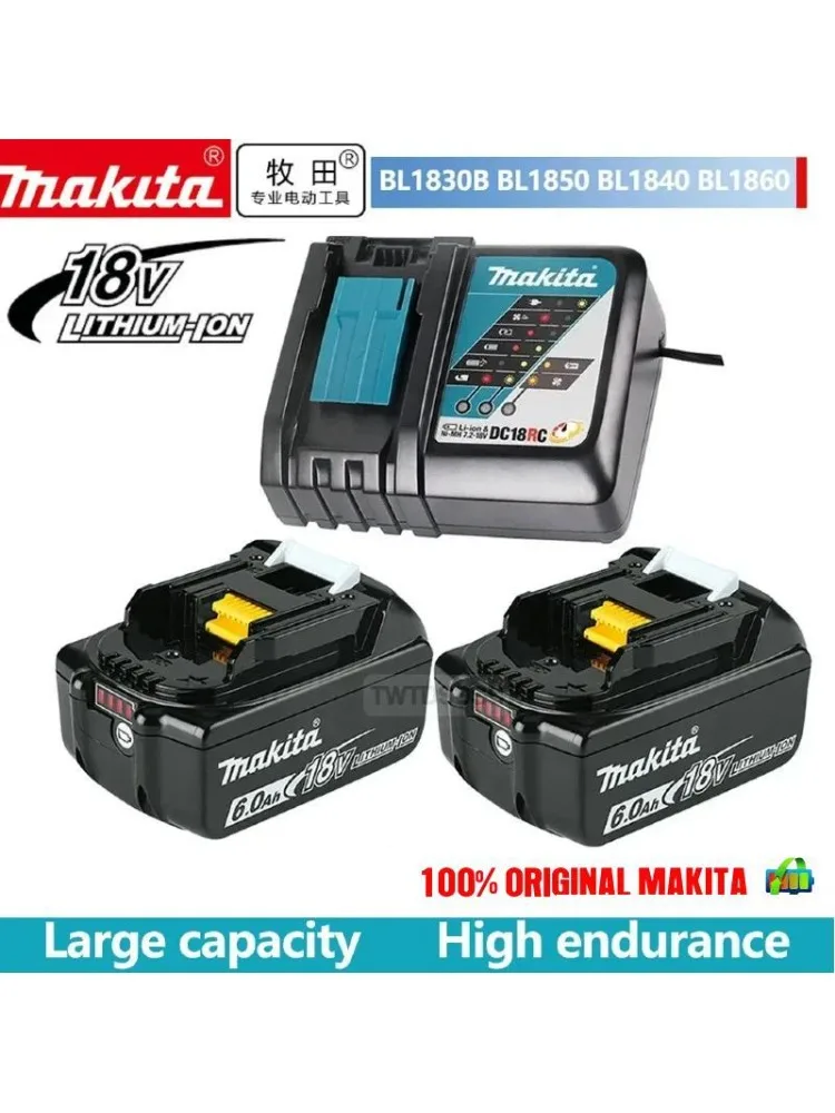 Original Makita 18V battery DDF485 BL1850b BL1840 BL1830 screwdriver battery and charger 18V replacement power tool battery