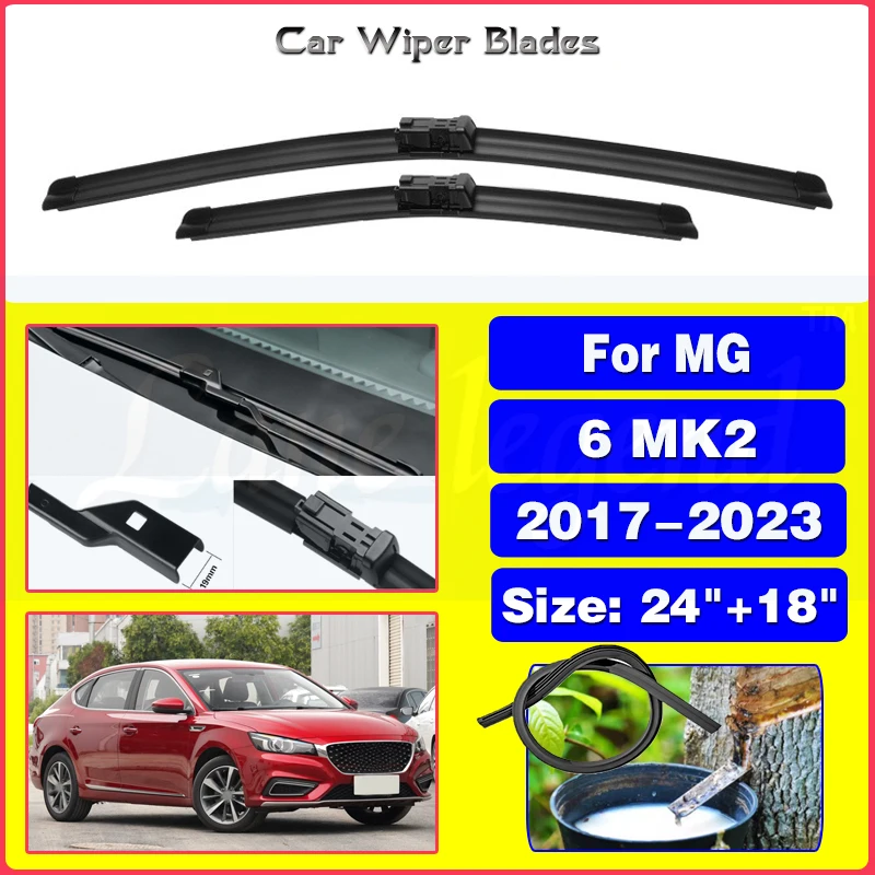 

Wiper LHD Front Wiper Blades For MG 6 MG6 MK2 2017 - 2023 Windshield Windscreen Clean Window Car Rain Brushes 24''+18''