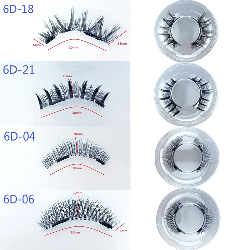 3D Natural Magnetic Eyelashes With 2 Magnetic Lashes Reusable Magnetic False Eyelashes No Glue Needed Portable Cosmetic Tool