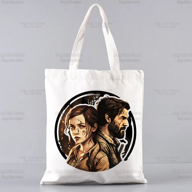 Sacola de lona reutilizável, The Last of Us, Ellie Fireflies, Impressão personalizada, uso diário, casual, compras, bolsas unissex