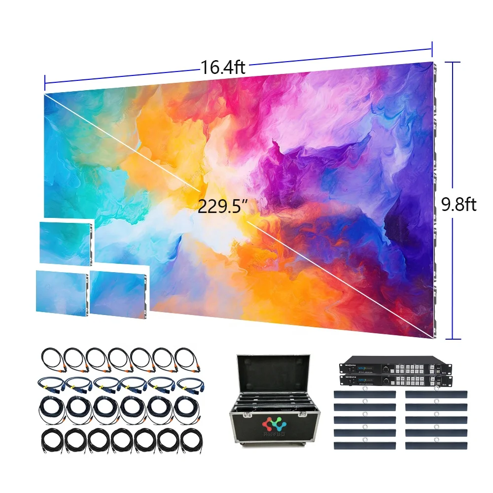 4m X Complete System P2 P3 P2.6 P2.9 P3.91 Display 500mmx500mm Panel Backdrop Indoor Outdoor LED Screen