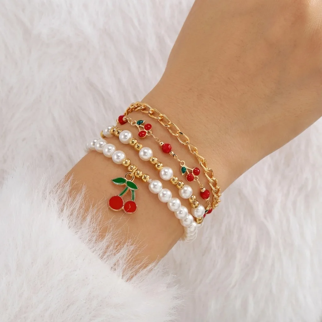 Red Drip Oil Cherry Pearl 4-piece Hand String Set