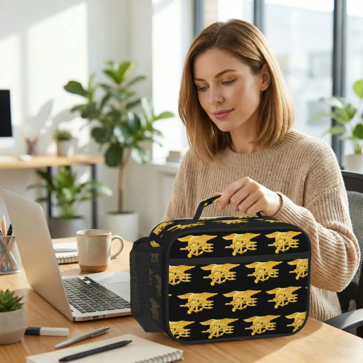 Navy Seals Badge Insulated Lunch Bag for Women Office Cooler Thermal Food Box Tote Portable Lunch Boxes Container