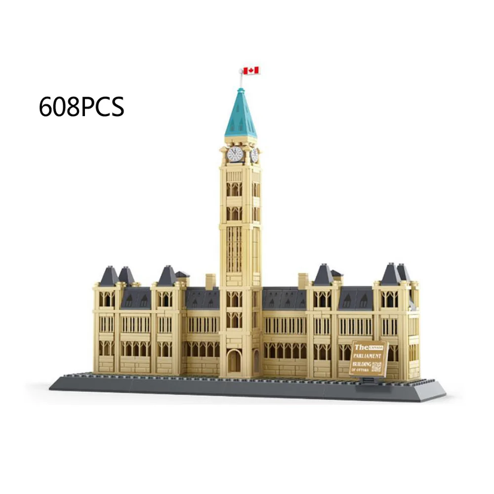 Creative Building Block Canada Parliament Hill Construction Model Brick Modern Architecture Educational Toy Collection For Gifts