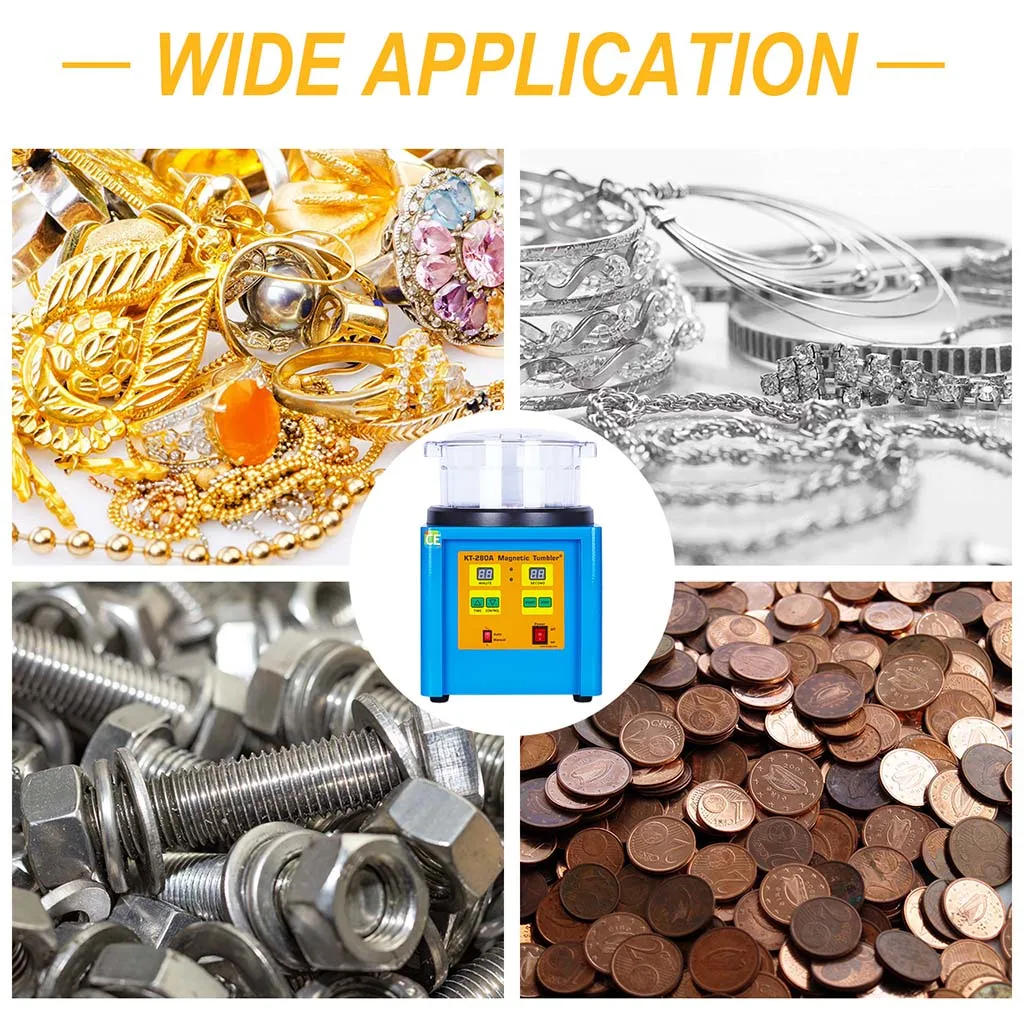 

KT-280A Magnetic Polishing Machine Jewelry Polishing Grinding Machine Automatic Forward and Reverse Deburring, Polishing