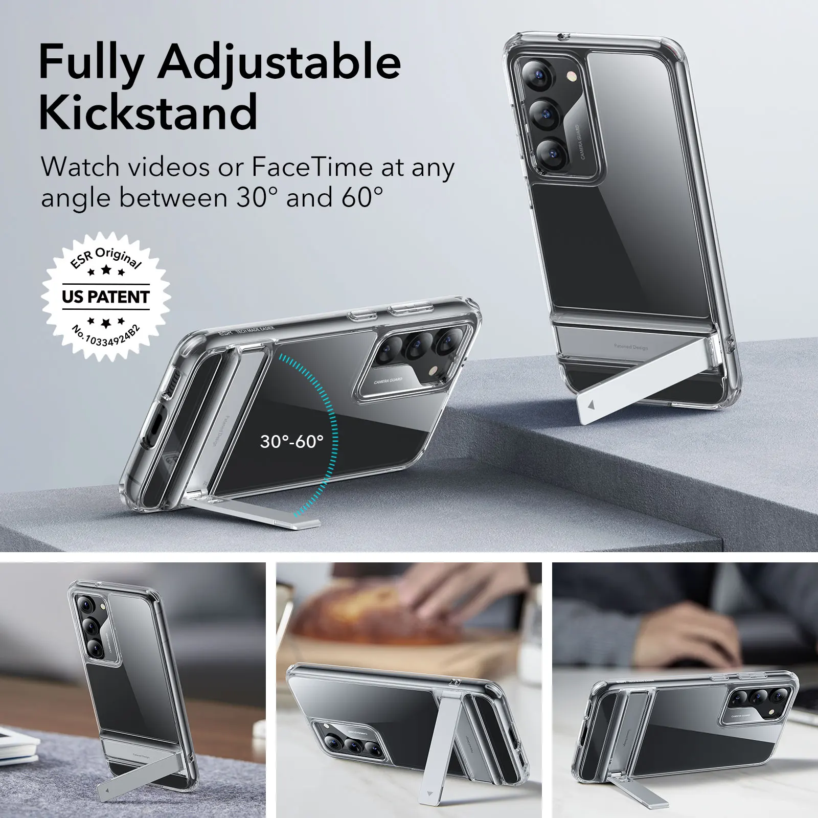 ESR for Samsung Galaxy S23 Ultra Case for Galaxy S23 Plus Boost Kickstand Clear Case for  Galaxy S23  Transparent TPU Back Cover